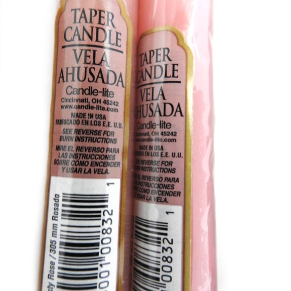 12" Vela Ahusada Colored Taper Candles Pink - Picture 2 of 2